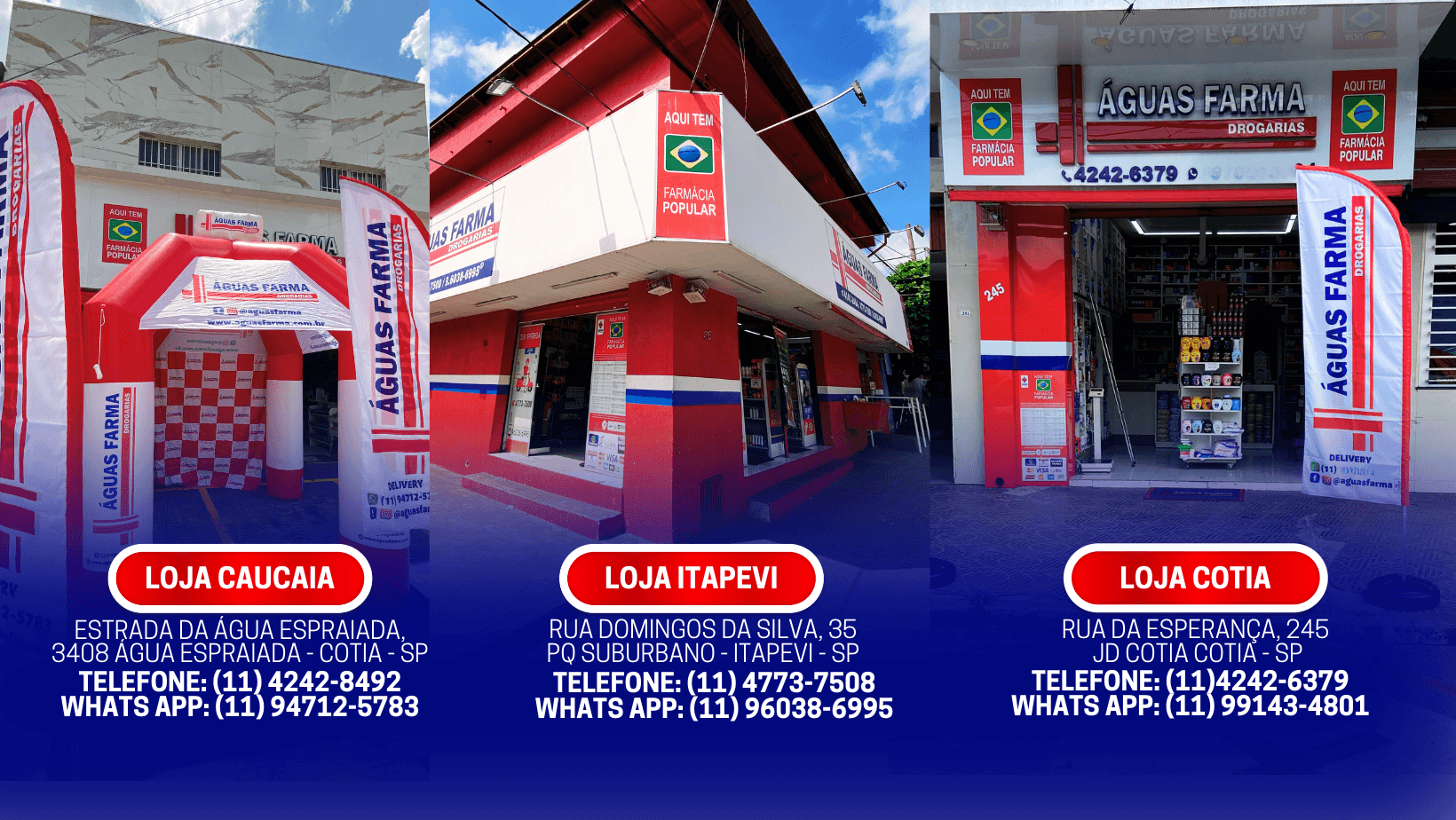 Nossas 3 Unidades - Endereços e Contatos